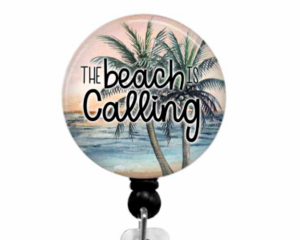 the beach is calling retractable badge reel