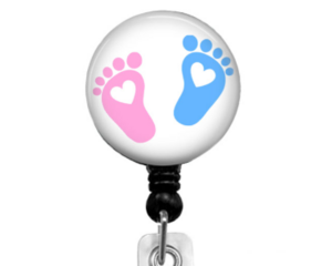 Infant feet pink and blue