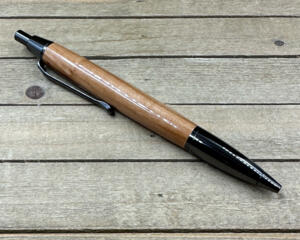 Bradford Pear wood and gunmetal click style pen