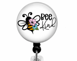 Bee kind on a black reel