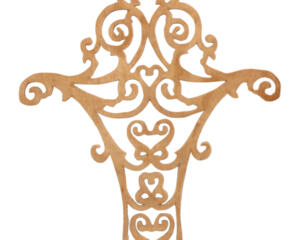 Handmade Wooden Victorian Style Fretwork Cross Christmas Tree Ornament - Made In USA