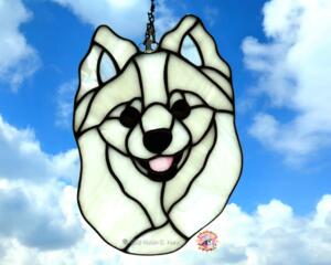 American Eskimo Stained Glass Suncatcher