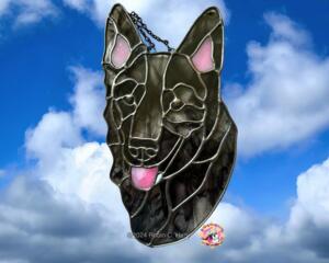 Mudi Stained Glass Suncatcher- black