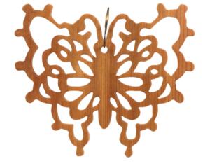 Handcrafted Victorian Style Wooden Fretwork Butterfly Christmas Tree Ornament Made Inn USA
