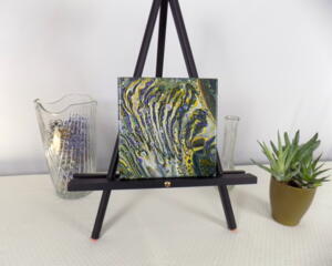 acrylic pour painting with cell magic purple bubbles under the sea, 8" x 8" canvas by RainbowMaille