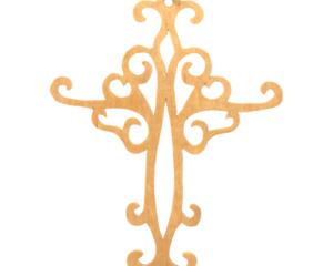 Handcrafted Wooden Victorian Style Fretwork Christian Cross - Made In USA