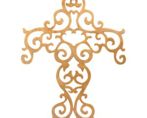Handcrafted Wooden Victorian Style Fretwork Christian Cross - Made In US