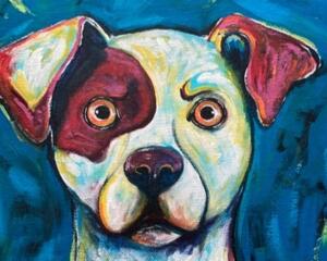 Jack Russell Terrier Dog  Original Chris Wakefield Acrylic on Canvas Painting "Jack"
