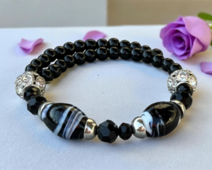 A beautiful handmade wrap black bracelet