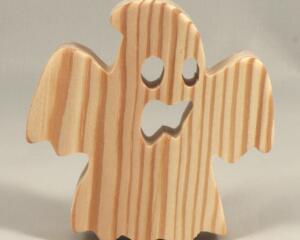 Wood Halloween Ghost Cutout Handmade Freestanding Unpainted Ready to Paint use as Halloween Decor or Toys Snazzy Spooks Collection