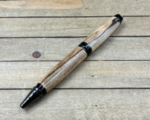 spalted maple wood with gunmetal hardware