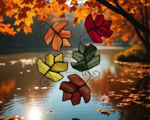 Mini maple leaves 5 Color Set (top l-r): Orange, Red, Green, Autumn Flame, and Yellow.