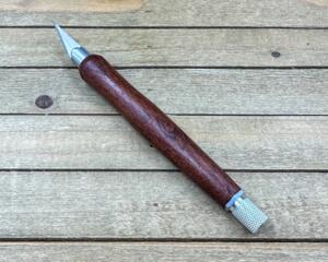 Dark mesquite wood hobby knife scalpel