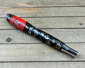 Real Texas Tech watch parts on carbon fiber rollerball pen