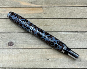 Hand cast coffee bean rollerball in gray resin