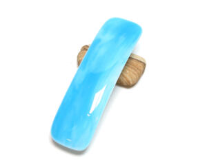 Blue fused glass French barrette