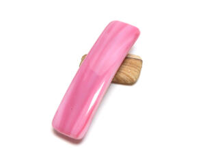 Pink fused glass French barrette