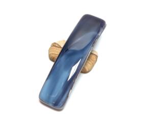 Blue fused glass French barrette