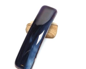 Blue fused glass French barrette