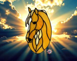 Tennessee Walking Horse Suncatcher by Robin C. Hary- Palomino with long blaze marking.