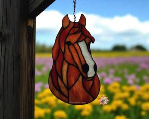 Mustang Suncatcher by Robin C. Hary-  shown in Light Chestnut with blasé.