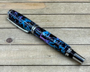 Confetti inspired rollerball pen with black resin