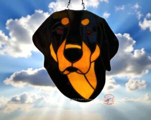 Transylvanian Hound stained glass suncatcher