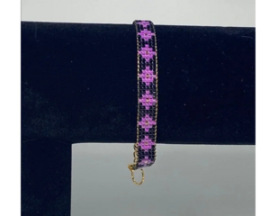 Purple and Black Seed Bead Bracelet
