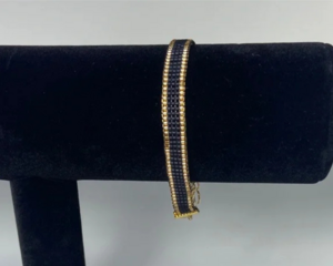 Black and Gold loom-beaded bracelet 
