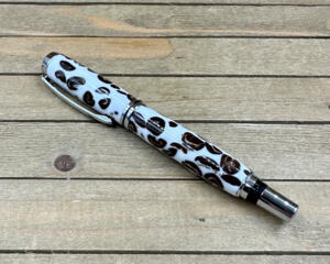 Coffee and chrome rollerball pen 