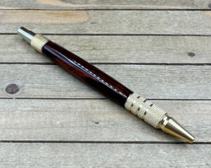 Exotic dark Mexican Cocobolo wood and brass click pen
