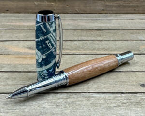 Babe Ruth USPS postage stamps and Yankee Stadium Bleacher wood rollerball pen