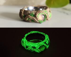 Pink Chalcedony Polymer Clay and Stainless Steel Ring