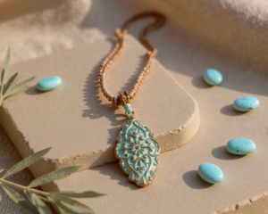 handmade beaded necklace with colorful beads