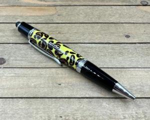 bright yellow resin with coffee beans with stylus