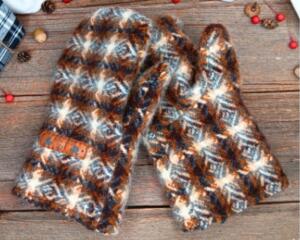 Handmade Pendleton Wool men's wide mittens, made from soft, durable upcycled wool; cozy winter mittens for men with wide hands.