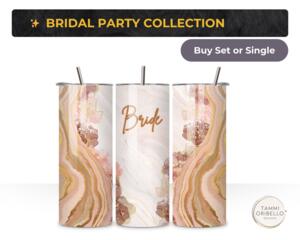 Brown agate 20 oz stainless couple tumblers front and back
