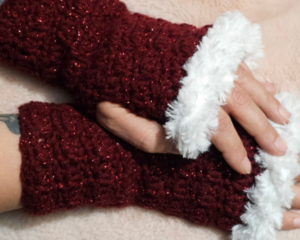 Sparkly Santa dark red
