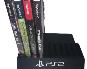 PlayStation 2 Game Holder 10 Games Sony Video Game Storage Display PS2 Revised SCPH-10000 Black Collection GTA San Andreas Resident Evil