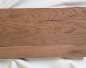 Solid red oak wood sign blank 16x24, unfinished sanded DIY board with natural grain on neutral fabric background