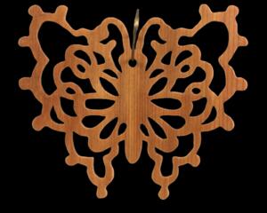 Handcrafted Victorian Style Wooden Fretwork Butterfly Christmas Tree Ornament Made Inn USA