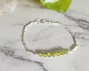 Sterling Silver Peridot Bracelet overhead view