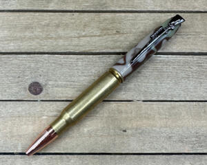 Real 308 casing with camo barrel ballpoint pen