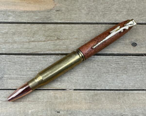 Real bullet pen with mesquite wood
