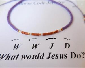 Morse Code Bracelet WWJD - What Would Jesus Do