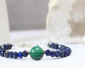 Lapis and Malachite Bracelet