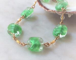 Green beaded bracelet
