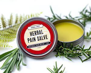 Natural Pain Relief Salve, Herbal Sore Muscle Rub 2 oz by Herbal Chest