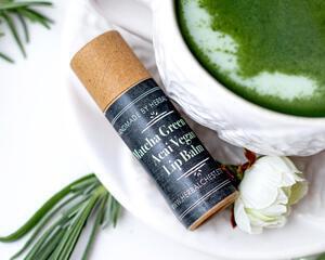 Vegan Matcha Green Tea Lip Balm, Eco Friendly Skincare