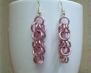 Chainmaille Earrings, Shaggy Loops